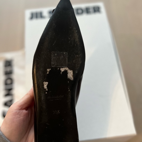 Pre-owner Jil Sander ballerina flats with pointy toes , black in eu38.5 - Picture 4 of 5
